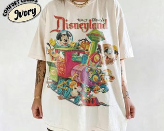 Comfort Colors® Vintage Disney Train Shirt, Retro Mickey Mouse Railroad Tee, Disneyland Train Graphic, Classic Theme Park Shirt Trip Tee