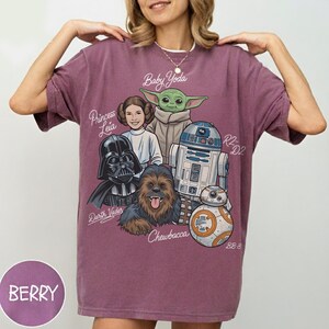 Disney Star Wars Shirt, Grogu Baby Yoda Darth Vader Chewbacca, Star Wars Family Matching Tee, Galaxy's Edge Disney Trip 2026 Vacation Shirt image 8