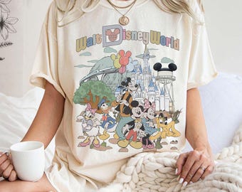 Walt Disneyworld Comfort Color Shirt, Vintage Disneyworld Tee, Mickey and Friends Vacation T-Shirt, Disney 2026 Trip Outfit
