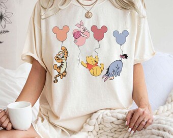 Vintage Winnie The Pooh and Friends Shirt, Winnie The Pooh Comfort Color  Shirt, Pooh Balloons Shirt, Cute Pooh Bear Shirt