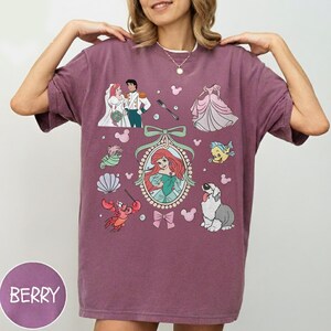 Disney Ariel Princess Comfort Color Shirt, Retro Ariel The Little Mermaid Shirt, Disney Trip T-Shirt, Disney Princess image 8