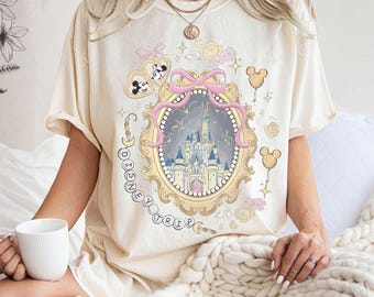 Disney Magic Castle Coquette Bow Shirt, Magic Kingdom Girly Tee, Disney Girl Trip 2026, Mickey And Minnie Walt Disney World Matching Tee