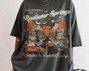 Comfort Colors® Disney Cars Halloween Shirt, Radiator Springs Halloween Tee, Lightning McQueen Shirt, Disney Halloween Shirt Cars Fan Gift