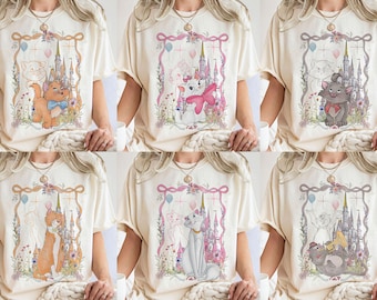 Coquette Bow The Aristocats Magical Castle Custom shirt, Disney Duchess Marie Berlioz Toulouse Cats tee, Magic Kingdom Tee, WDW Family Trip