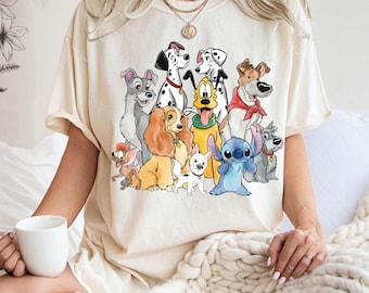 Disney Dogs Comfort Color Shirt, Retro Disney Dog Tee, Lady and the Tramp Shirt, Pluto Disney Puppy Tee, Disney Pet Lovers Shirt