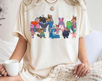 Personalized Disney Zootopia 2 Movie All Characters Group Shirts, Judy Hopps Nick Wilde Birthday T-Shirt, Disneyland Family Matching