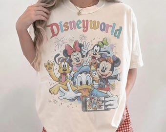 Disney World Comfort Color Shirt, Mickey Minnie Donald Goofy Pluto T-Shirt, Disneyworld Vacation Tee, Family Disney Trip Shirt Women