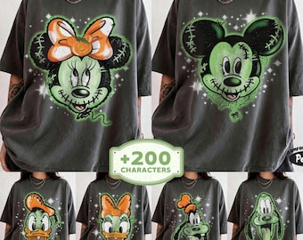 Personalized Comfort Colors® Retro Mickey and Friends Zombies Balloons Matching T-Shirt, Mickey's Not So Scary, Disneyland Family Trip Shirt