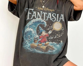 Vintage Disney Fantasia Shirt, Fantasmic Sorcerer Mickey Wizard Disney Trip Shirt, Some Imagination Huh, Fantasmic Magical Disney Castle