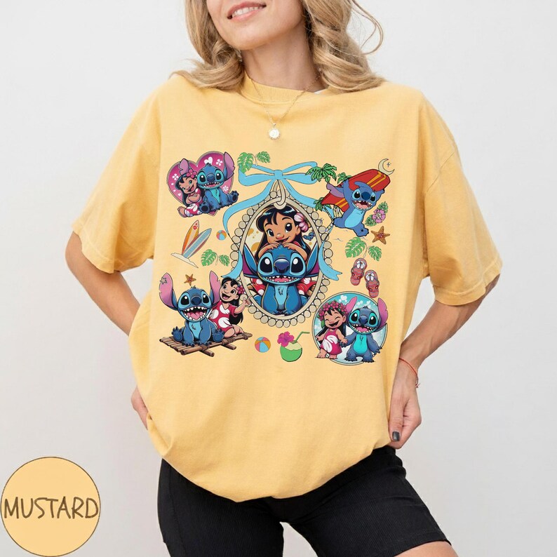 Coquette Bow Lilo And Stitch Shirt, Cute Disney Shirt, Disneyland Trip Shirt, Shirt For Women, Disney Trip T-Shirt, Best Shirt For Kid image 3