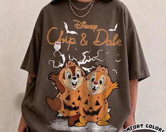 Comfort Colors® Retro Chip And Dale Halloween Shirt, Disney Family Vacation Tees, Funny Magic Kingdom, ChipN Dale Tee, Disneyland Trip Shirt