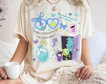 Coquette bow Monster Inc. Disney Shirt, Sully Mike Boo Monster University shirt, WDW Disneyland Girls Trip Croptop Birthday Girl