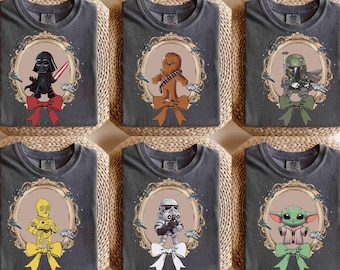 Coquette Star Wars Comfort Color Shirt, Disney Darth Vader Shirt, Boba Fett And Chewbacca Shirt, Stormtrooper Shirt, Star Wars Matching Tee