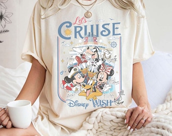Customize Disney Mickey and Friends Let's Cruise Line Shirt, Family Cruise Vacation 2026 Matching Tee, Disney Magic Wonder Fantasy Wish Tee
