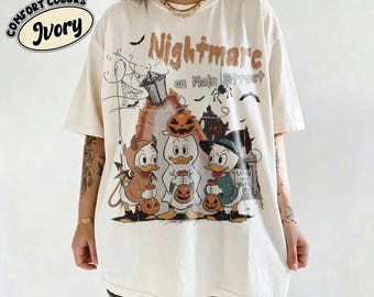 Comfort Colors® Vintage DuckTales Halloween Shirt, Huey Dewey Louie Nightmare On Main Street Tee, Disney Halloween , Disneyland Vacation Tee