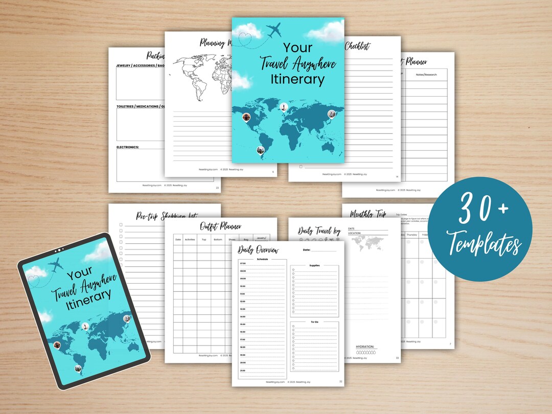 Travel Planner Templates, Trip Planning, Foreign Travel (digital ...