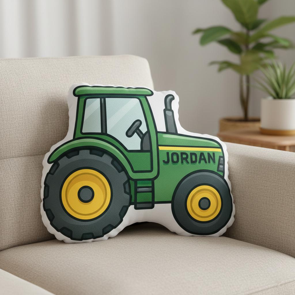 Pomurom Coussin Tracteur Décorative Cartoon Coussin Canapé | Jouet Coussin Peluche Voiture Douce pour Elle Petits Collectionneurs Halloween Noël Anniversaire Maison Salon Chambre