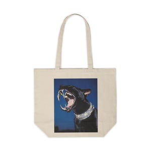 Fierce Panther Canvas Tote Bag | Stylish Reusable Shopping Bag, Animal Lover Gift, Eco-Friendly Tote, Beach Bag, Gift for Pet Owners