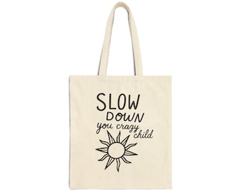Sunshine Quote Cotton Canvas Tote Bag: Eco-Friendly Shopping