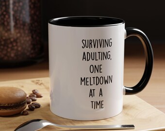 Surviving Adulting Coffee Mug: Fun Inspirational Office Gift