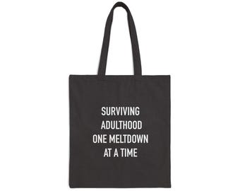 Funny Slogan Cotton Canvas Tote Bag: Reusable Eco-Friendly Shopping Bag