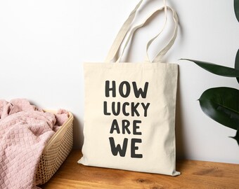 Lucky Cotton Canvas Tote Bag: Eco-Friendly Reusable Shopping Bag