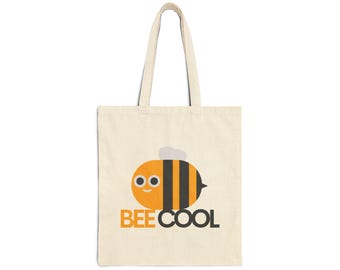 Bee Cool Cotton Canvas Tote Bag, Eco-Friendly Grocery Bag
