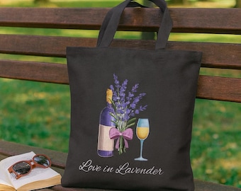 Lavender Floral Canvas Tote Bag: Stylish Reusable Shopping Bag