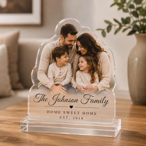 Personalized Acrylic Photo Standee Custom Picture Gift for Couples Families Grandparents Display Travel Memories Home Decor Keepsake