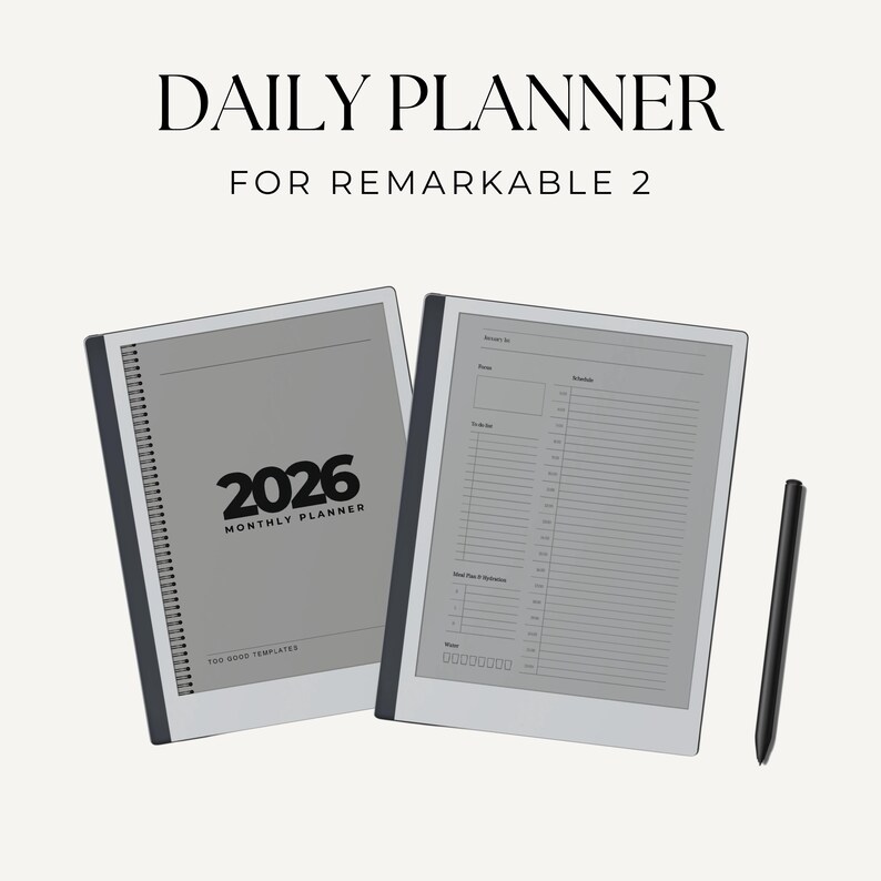 Remarkable 2 Template 2026 | Hyperlinked Remarkable 2 Daily Planner ...