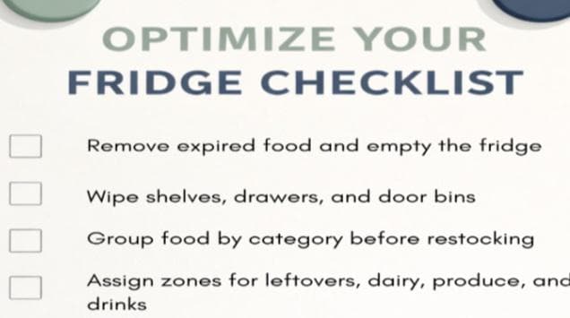Fridge Checklist Appendix Optimize Your Fridge Checklist | One-page Printable | Simple Fridge ...