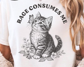 Rage Consumes Me Shirt, Cute Cat Meme T-Shirt, Funny Sarcastic Kitten Tee, Cottagecore Comfort Colors Mental Health T Shirt, Butterfly Shirt