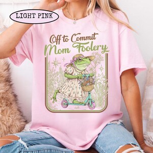 Comfort Colors® Mama Frog Off to Commit Mom Foolery Mothers day T-shirt, Mother's Day Gift, Custom Name Shirt, Children Name Mom Hoodie