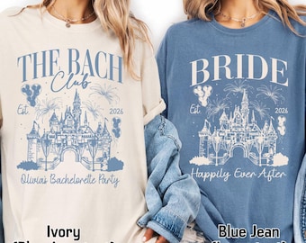 Personalized Disney Bride Shirt, The Bach Club Shirt, Disney Bachelorette Party 2026, Disney Bridesmaid Shirts, Magic Castle Wedding Shirt