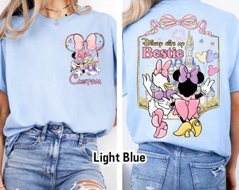 Two-sided Coquette Bow Castle Minnie Daisy Disney Besties Shirt, Minnie Mouse Daisy Duck Disney with my Bestie, Best Friends Vacation 2025