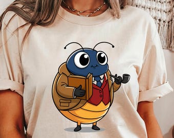 Professor Bug T-Shirt, Bookworm Insect Graphic Tee