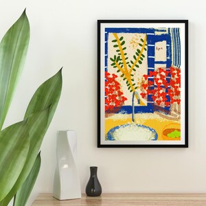 Abstract Flowers By Window - Digital Art