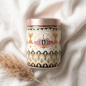 Ceramic Tea Caddy with Lid, Lotus Floral Tea Canister, Matcha Storage Jar, Japanese Tea Set, Tea Lover Gift, Housewarming Gift, Cottagecore
