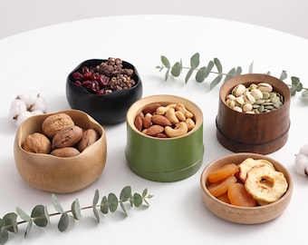Handmade Bamboo Matcha Bowl, Japandi Snack Dish for Nuts, Fruit