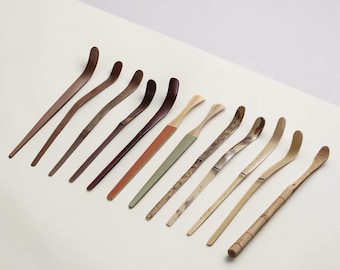 Ręcznie robiona bambusowa łyżka do herbaty Chashaku Matcha, japońska łyżka do ceremonii parzenia herbaty, miarka do proszku Matcha, dostępna w wielu stylach