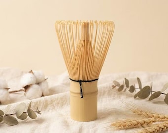 Batidor de matcha de bambú artesanal Chasen, kit para ceremonia del té, opciones de 80 a 120 varillas.