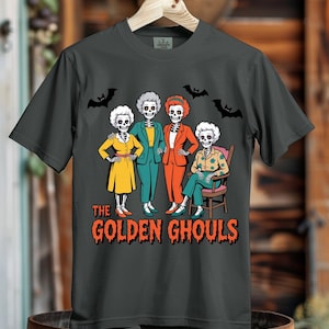 Golden Ghouls Halloween T-Shirt: Vintage-Inspired Graphic Tee