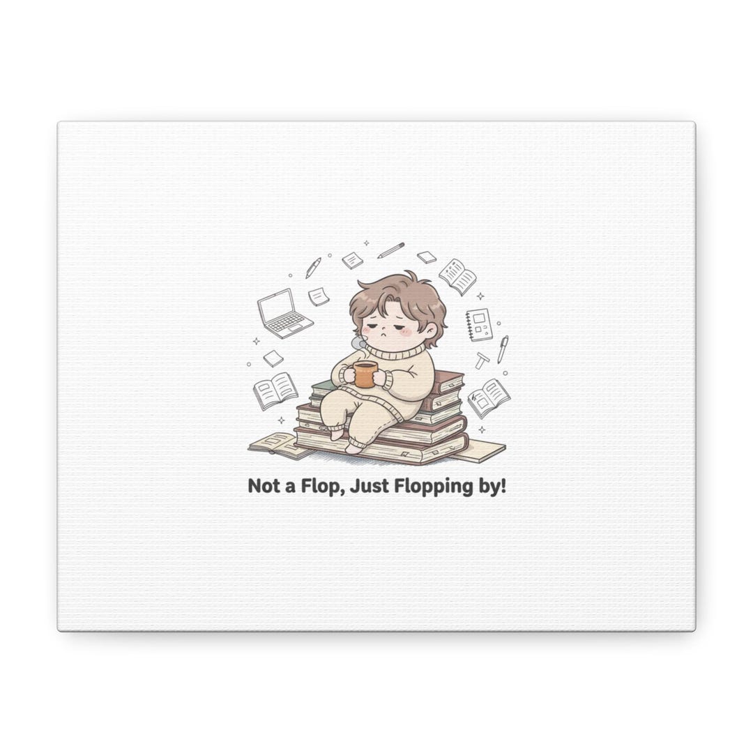 Not a Flop, Just Flopping by Canvas | Flop Era, Burnout Humor - Etsy