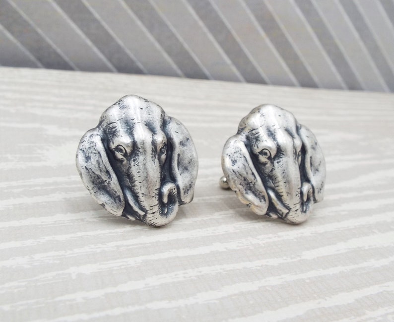 Antique Silver Elephant Cuff Links Tie Bar Clip Men/'s Accessories Gift for Boyfriend Husband Son Nephew Grandfather Wildlife