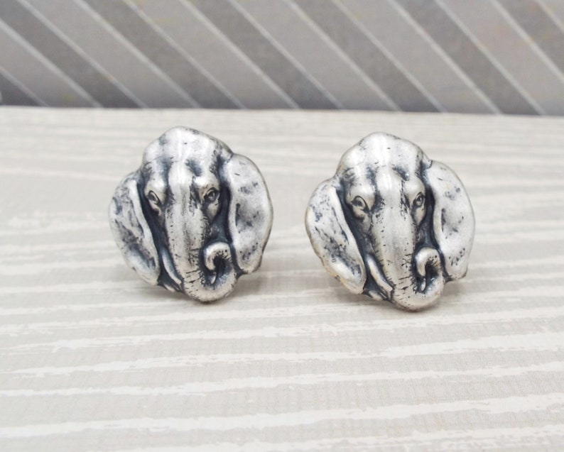 Antique Silver Elephant Cuff Links Tie Bar Clip Men/'s Accessories Gift for Boyfriend Husband Son Nephew Grandfather Wildlife
