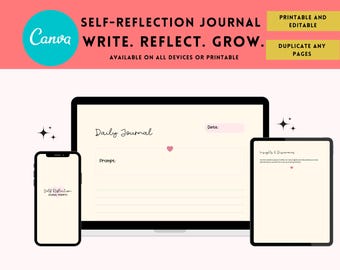 Self Reflection Journal Prompts | Guided Daily Journal for Mindfulness & Growth