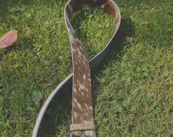 Handmade Cowhide Leather Belt, Western Cowboy Style