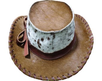Handmade Cowhide Leather Cowboy Hat | Western Rodeo Style