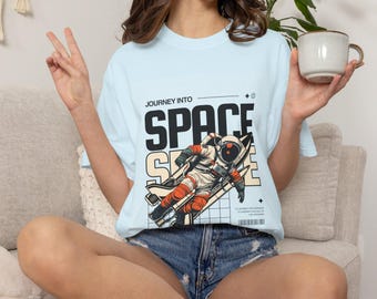 Maglietta "Viaggio nello spazio - Astronauta" / Grafica spaziale vintage