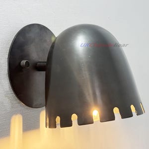 Mid Century Brass Wall Sconce: Bathroom Lighting Fixture
